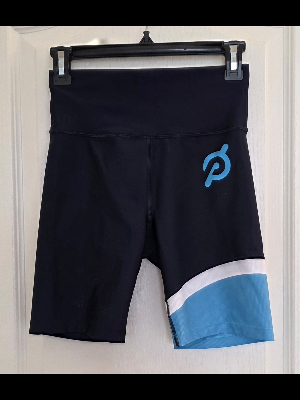 Peloton Bike Shorts Womens Small Blue Logo Cycling Spandex Activewear